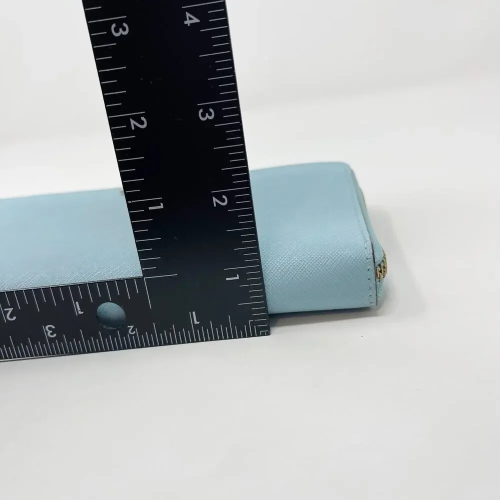 Kate Spade Grace Blue Newbury Lane Neda Wallet Leather Zip Around Gold Hardware
